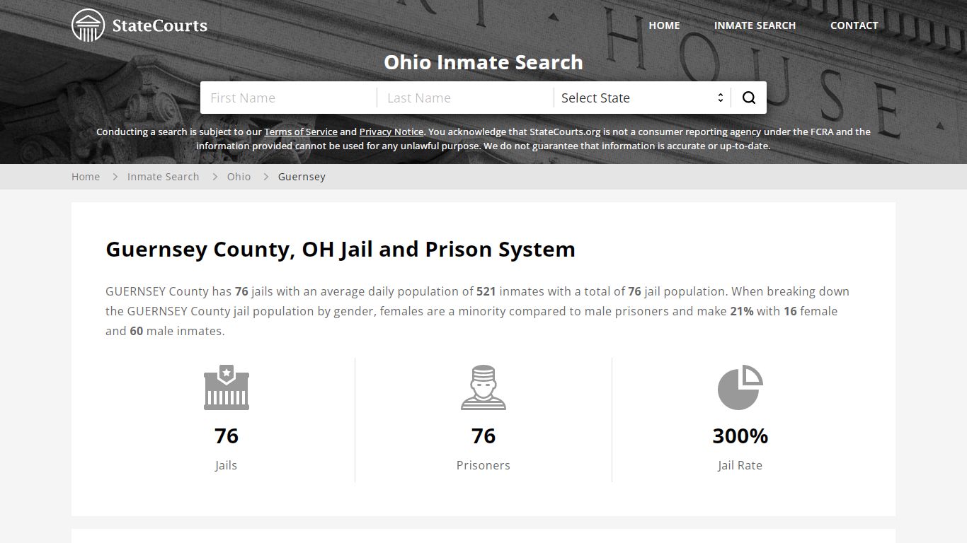 Guernsey County, OH Inmate Search - StateCourts